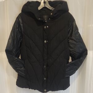 Blank NYC Black Hooded Puffer Jacket